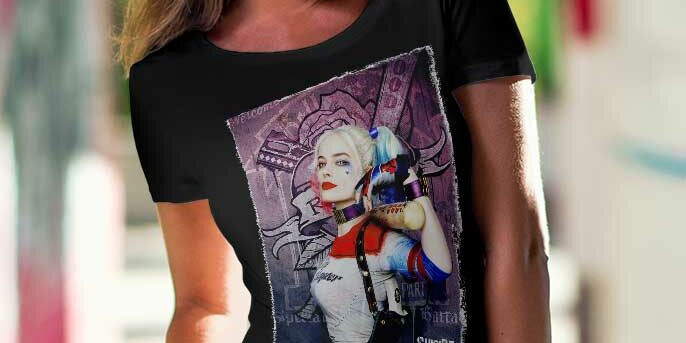 Harley Quinn T-Shirt-Druck Discharge